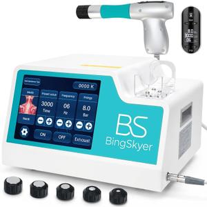 Shockwave Therapy Machine, 0.5-10 Bar, 5 Applicators, FSA&HSA, Pain Relief, 1-21Hz ESWT Device, 9.4" Touch, Handle Smart Display, Eligible for Plantar Fasciitis, Tennis Elbow, Home&Clinic Use, AC 110V