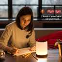 Touch Bedside Lamp, Dimmable Night Light for Baby Nursery, 13 RGB Colors & 5 Brightness Levels, Portable Rechargeable Table Lamp for Nightstand, Kids, Bedroom, Office, Camping