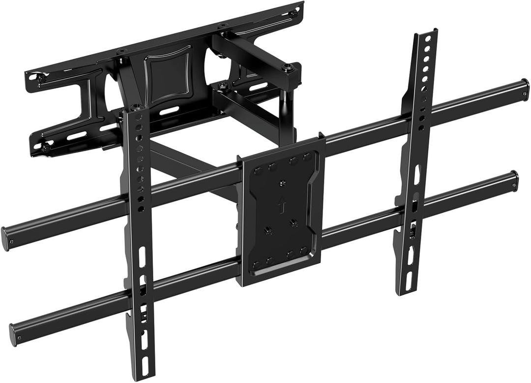 Full Motion TV Wall Mount Bracket Dual Articulating Arms Swivels Tilts Rotation for Most 37-75 Inch Flat Curved TVs,Holds up to 110lbs, Max VESA 600x400mm,Fits up to 16" Studs