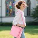 Bible Cover Case for Women, Large Bible Bag with Shoulder Strap, Bible Study Supplies Bible Journaling Kit with Bible Highlighters, Mothers Day Christian Gifts for Women, Pink