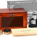 Cocktail Smoker Kit with Smoking Gun & Cocktail Smoker Box - Whiskey Smoker Kit with Wood Chips (Apple & Cherry) - Old Fashioned Bourbon Drink Smoker Kit