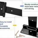 T-Strap Gate Hinges 12 in, Heavy Duty Tee Hinge, T-Door Hinges, 180 Opening Gate Strap Hinges, Black Wrought Hardware for Wooden Fences, Yard,Barn Door, Shed Doors,2 Pcs(Patent Pending)