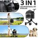 Dog Strollers for Small Dogs & Medium Dogs,4 Wheel Magnesium Alloy Pet Stroller,Waterproof Foldable 3 in 1 Multifunctional Cat Stroller with Breathable Mesh, Up to 45 lbs.