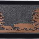 HF by LT Bears Rubber Boot Tray, 32 x 16 inches, One-Piece Seamless Construction, Durable Vulcanized Rubber, Year Round Use Indoors/Outdoors, Black with Brushed Copper