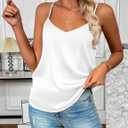Zeagoo Women's Silk Satin Tank Tops V Neck Sleeveless Camisole Basic Blouse