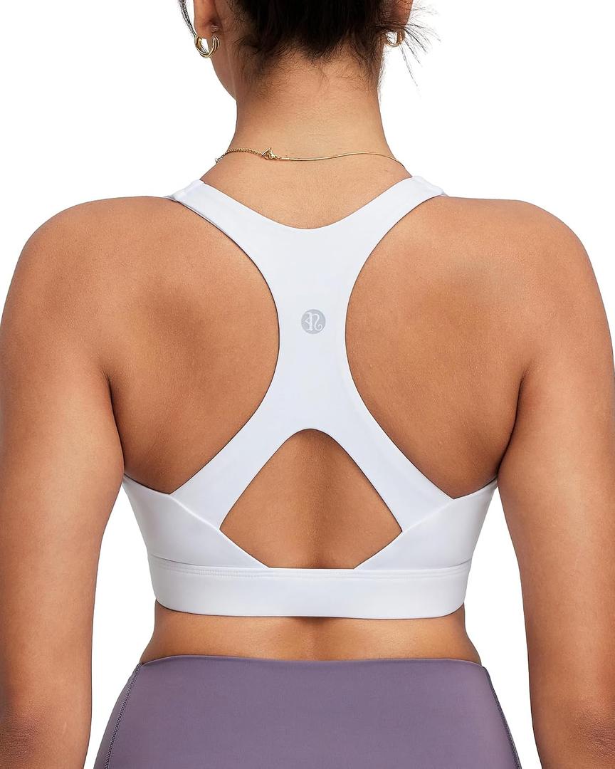 RUNNING GIRL Sports Bras for Women High Support, Adjustable Straps High Impact Racerback Bra with Hook Closure Molded Cup