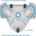 2026 Enhanced TidyMister Pool Vacuum Head with Wheels,Steering Handle Swimming Pool Vac with Side Brush & Rotatable Hose Adapter(Safe for Vinyl Liner) for Inground & Above Ground Pools - Triangle
