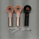 3PCS Handheld Fan, Mini Small Portable Turbo Fan, Rechargeable with 4 High Speeds Personal Fans, Max 16H Runtime, For Travel, Office, Outdoor - Pink