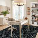 Wonnitar Moroccan Washable Rug 4x6, Black Boho Living Room Area Rug, Non-Slip Farmhouse Bedroom Carpet Dorm Room Throw Rug, Low Pile Soft Accent Mat for Kitchen Entry Office (Black,4'x6')