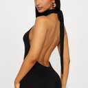 Sexy Jumpsuits for Women Backless Halter Neck Tied Short Jumpsuits One Piece Clubwear Party Outfits (Black), Small