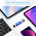 Vansuny 64GB 5 Pack USB Type-C Flash Drives 2-in-1 Dual Flash Drive USB A + USB C OTG Flash Drive for Android Smartphone Tablet Computer Laptop (Blue)