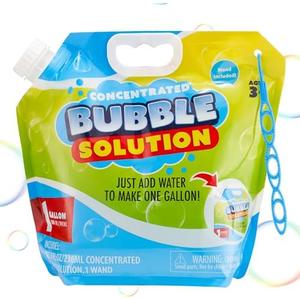 SYNCFUN 128oz Bubble Solution with Small Wand, Concentrated Solution Refills for Bubble Machine, Wands, Blower, Easter
