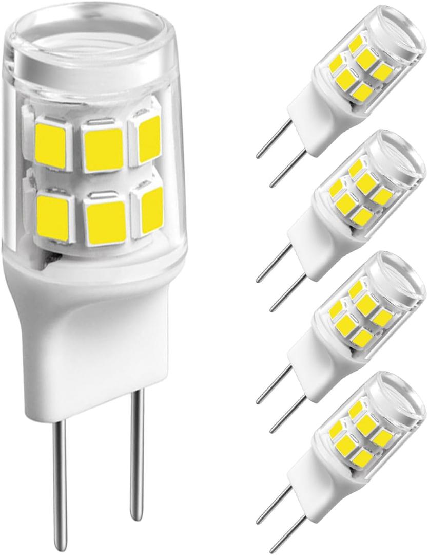 G8 Led Bulb, 20-25W Halogen Equivalent 3W T4 Bulb, Daylight White 6000K, 120V Puck Light Bulbs for Under Cabinet Light, Under Counter Kitchen Lighting,5-Pack