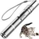 Laser Pointer Cat Toy, Interactive Toy with Red Dot LED Light Pointer, Long Range 3 Modes Projection Playpen for Kitten Interaction, USB Recharge Pointer (1 pcs)