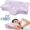 Cervical Pillow for Neck Pain Relief, Cooling Contour Memory Foam Pillows Support Odorless Ergonomic Neck Pillow Adjustable Orthopedic Bed Pillow for Side Back Stomach Sleeper with Pillowcase,PX
