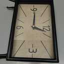 Deco 79 Metal Rectangular Clock with Tea Stained Clock Face, 10" x 3" x 8", Black