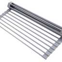 Ohuhu Roll Up Dish Drying Rack, Over The Sink Multipurpose Roll-Up Dish Racks, 16.5" W x 13" L Rolling Heat-Resistant Anti-Slip Silicone Coated Dish Drainer Portable Foldable for Kitchen Counter