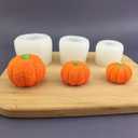 2 x 4 Pack Halloween Candle Molds, Multistyle Size Pumpkin Silicone Molds and Maple Leaf Mold for Candle Making Resin Soap Casting, 3D Creative Molds for All Saints' Day Thanksgiving Gifts