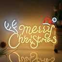 Britrio Merry Christmas Neon Sign Christmas Party LED Neon Light Wall Decoration for Bedroom Holiday Business Store Window Home Decor Hanging Ornament Xmas Gift Indoor 5V USB 15.75 Warm White