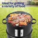 VIVOHOME 3-in-1 Vertical Charcoal Smoker, BBQ Smoker Grill with Built-in Thermometer, Air Vent, and 2 Access Doors, Idea for Parties, Backyard, Barbecues