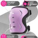 SKATEWIZ Knee Pads and Elbow Pads Set with Wrist Guards for Roller Skating [6pc] - Skating Protective Gear for Roller Skates & Skateboard