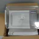 2 Pack Document Storage Clear Plastic Storage Boxes with Lids Stackable Storage Bins Paper Storage Box Containers for Organizing A4 File Paper Document Photo Scrapbook Craft Storage White
