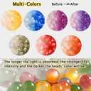 UV Round Loose Beads Bulk, Color Changing Cat Eye Stone Beads for Jewelry Making, Colorful Unique Sunlight Sensitive Spacer Bead for DIY Bracelet Necklace Crafts-100pcs, 8mm