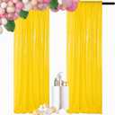 DUOBAO 2FTx8FT Sequin Curtains 2 Panels Yellow Sequin Photography Backdrop for Prom Party Payette Sequin Curtain 8Ft Sequin Shower Curtain Home Decor Wedding Backdrop Curtains (2FTx8FT, Yellow)