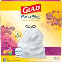 Glad ForceFlex Tall Kitchen Trash Bags, 13 Gal, Gain Moonlight Breeze, 110 Ct