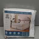 MIYE Pleated Waffle Weave Bed Skirt, Tailored Dust Ruffle 14 Inch Drop Easy Fit, Machine Washable,No Split Corners (White, Queen - 14" Drop)