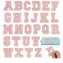 26Pcs Light Pink Chenille Letters A-Z, Self Adhesive Chenille Letter Patches for Fabric Clothing
