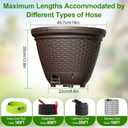 Garden Hose Holder Pot, Decorative Wicker Hose Holder, Water Hose Storage for Outside/Garage, Hose Box Fits 100-400 FT Hoses with 5 Drain Holes, Large Capacity & Assembly Required, Java
