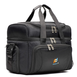MOJECTO Large Cooler Bag. Two Insulated Compartment, Heavy Duty Fabric, Thick Insulation, 2 Heat Sealed Soft Peva Liner, Many Pockets, Strong Double Zipper, Padded Straps. for Men Women