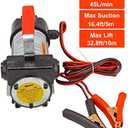 BLACKHORSE-RACING 12V DC Portable Electric Fuel Transfer Extractor Pump Diesel Kerosene Oil Commercial Motor Auto