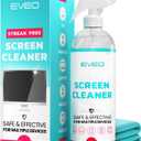 EVEO TV Screen Cleaner Spray (Streak-Free) TV Screen Cleaner for Smart TV, LCD, LED, OLED | Computer Screen Cleaner Spray and Wipe Microfiber Cloth for TV, Monitor, Laptop, iPad, Car, Tesla & More