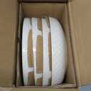 GBHOME 9.5'' Large Pasta Bowls, 42 Ounce Stoneware Salad Bowls for Kitchen, Ceramic Serving Bowls With Textured Pattern for Pasta,Fruit, Stews,Noodle, House-warming Gift,Set of 4-Off White