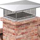 YITAHOME Chimney Cap, 17" x 21" Chimney Cover for Outside, 304 Stainless Steel Fireplace Chimney Caps with Adjustable Metal Strips, Screws & Gloves