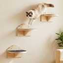 3 Pcs Cat Steps for Wall, 7.5"7.5" Wooden Cloud-Shaped Climbing Ladder Stairs & Wall Mounted Cat Shelves with Felt Pads, Suitable for Indoor Kittens and Adult Felines