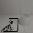 GLOBE Electric 61000051 60" Floor Lamp, Matte Black, Brass Accents, White Linen Shade, Flat Iron Base, On/Off Rotary Switch on Socket, Reading Lamp, Home Office Accessories, Home Dcor (Ren)