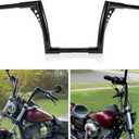 Ape Hangers for Motorcycle Handlebar - Ohhmoto 1-1/4" Diameter Sportster Handlebars Bar Compatible with Road King Glide Softail Slim Dyna XL 883 1200 Breakout Fat Boy 1984-2024,10" Rise Black