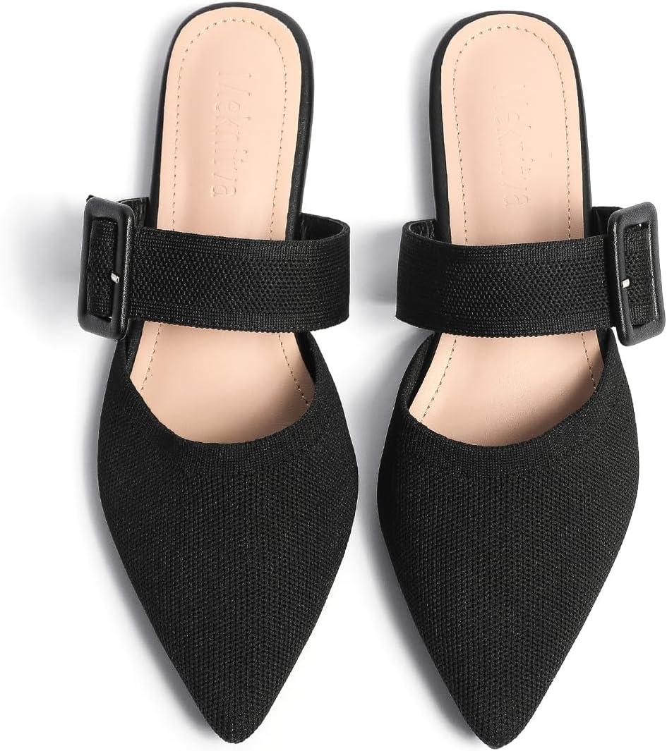 Pointed Toe Mules for Women FlatsSlip On Mules BacklessWide Width MulesMule Slides Flats Sandals, Size: 7