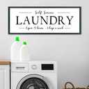 Framed Laundry Room Sign, 32 x 12 Inch, Black