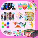 160 Pcs Fidget Toys Party Favors Pack, Randomly Selected Pop Sensory Set Gifts Stickers for Kids Adults Boy Girl Stocking Stuffers Autistic Bulk Goodie Bag Filler Treasure Box Classroom Prizes School