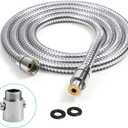 Shower Hose Replacement,79 Inches Extra Long Stainless Steel Handheld Shower Head Hose Attachment with G1/2 Universal Brass Insert & Nut,Durable Flexible & Anti-twist for Bidet Sprayer,Chrome