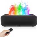 Essential Oil Diffuser, Flame Oil Diffuser - Aromatherapy Humidifier, Sound Activated Music Sync Infrared Remote Control - Perfect for Bedroom Home Office (250ml Rainbow Flame, Black)