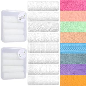 8 Pcs Polymer Clay Texture Roller, Texture Roller for Clay, Pottery Texture Rollers for Jewelry Making, Like Texture Sheets, Work with Polymer Clay Cutters (YANSH PROGLOBAL) (Complex Texture)