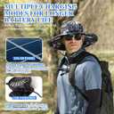 Hat with Fan,Solar Fan Hat,Wide Brim Sun Ha-t with 2 Solar Fan,for Outdoor Fishing,Waterproof Outdoor Hiking Camping Fishing(Black and White) (Green)