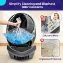 2 x Waste Bags for Litter-Robot 3/4 Drawer Liners, 16 Pack Litter Box Liners for Self Cleaning Litter Box, Unscented Transparent Pre-Separated Replacement Cat Litter Bags, 9-11 Gallon of Capacity