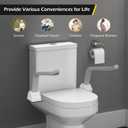 Dyna-Living Toilet Safety Rails 480lbs Load-Bearing Toilet Safety Frame with Flip Up Non-Slip Aluminum Alloy Armrest Toilet Assist Devices for Seniors Toilet Support Bars for Elderly Toilet Seat Rails