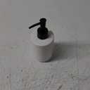 White Soap Dispenser with Matte Black Pump for Bathroom,Minimalist Modern Design Cylindrical Lotion Dispenser,12oz Ceramic Hand Dish Soap Dispenser,Refillable Liquid Dispenser for Kitchen (White)